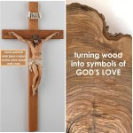 Crucifix Wall Cross - 14 Inch Olive Wood Wall Crucifix, Hand Painted Resin Jesus on Wooden Crucifix Catholic Home Decor Housewarming Religious Gifts Crucifix Wall Cross - 14 Inch Olive Wood Wall Crucifix, Hand Painted Resin Jesus on Wooden Crucifix Catholic Home Decor Housewarming Religious Gifts