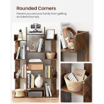VASAGLE Bookshelf, Tree-Shaped Bookcase with 13 Storage Shelves, Rounded Corners, 9.8”D x 33.9”W x 55.1”H, Rustic Brown ULBC67BXV1 VASAGLE Bookshelf, Tree-Shaped Bookcase with 13 Storage Shelves, Rounded Corners, 9.8”D x 33.9”W x 55.1”H, Rustic Brown ULBC67BXV1