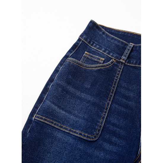 Sidefeel Women's Wide Leg Jeans High Waisted Stretchy Tummy Control Straight Leg Denim Pants Sidefeel Women's Wide Leg Jeans High Waisted Stretchy Tummy Control Straight Leg Denim Pants