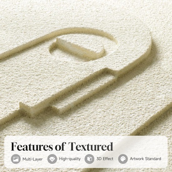 Framed Abstract 3D Textured Wall Art for Living Room, 3 Piece Modern Neutral Artwork for Walls, Brown White Geometric Sandstone Textured Painting for Bedroom, Home Office Decor-Total Size 30x60 Inch