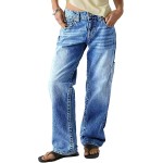 Flamingals Mid Rise Straight Leg Jeans for Women Multi Pocket Stretchy Baggy Boyfriend Jeans Trendy Flamingals Mid Rise Straight Leg Jeans for Women Multi Pocket Stretchy Baggy Boyfriend Jeans Trendy