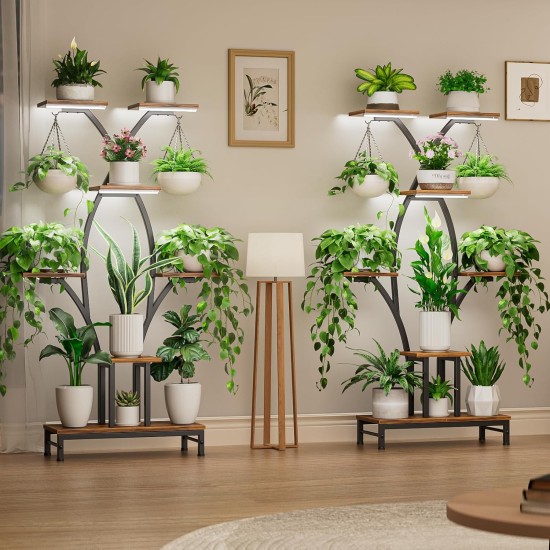 Plant Stand Indoor with Grow Lights - 7 Tiered Metal Corner Shelf for Multiple Plants, 63" Corner Plant Stand for Indoor Plants, X-Shaped Plant Rack for Home, Living Room, Office & Patio Decor Plant Stand Indoor with Grow Lights - 7 Tiered Metal Corner Shelf for Multiple Plants, 63" Corner Plant Stand for Indoor Plants, X-Shaped Plant Rack for Home, Living Room, Office & Patio Decor