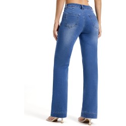 SEVEGO Tall Women's 34"/36"/38" Inseam Wide Leg Jeans High Waisted Stretchy Straight Loose Trendy Denim Pants Pockets