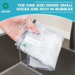 12 PCS Non Scratch Wire Dishcloth, Cleans Fast Without Scratching, Stands Up to Stuck-on Grime, Multi-Surface Safe, Wire Dishwashing Rag Cleaning Power for Everyday Jobs 7.87“ x 7.87” 12 PCS Non Scratch Wire Dishcloth, Cleans Fast Without Scratching, Stands Up to Stuck-on Grime, Multi-Surface Safe, Wire Dishwashing Rag Cleaning Power for Everyday Jobs 7.87“ x 7.87”