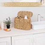 efluky Toilet Paper Storage Basket, Water Hyacinth Slim Toilet Paper Holder with Lid- Holds Up to 9 Mega Rolls, Home Bathroom Decor Organizer efluky Toilet Paper Storage Basket, Water Hyacinth Slim Toilet Paper Holder with Lid- Holds Up to 9 Mega Rolls, Home Bathroom Decor Organizer