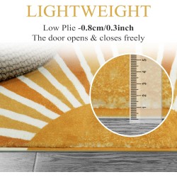 Lahome Boho Round Area Rug - 5Ft Machine Washable Soft Round Bedroom Rugs Non-Slip Throw Round Rugs for Living Room, Cute Rainbow Sun Print Circle Rugs for Office Dining Room Nursery Kids Classroom