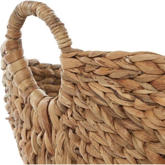 Deco 79 Seagrass Handmade Decorative and Functional Storage Basket Large Woven Basket Organizer with Ring Handles, Basket for Storage 20" x 18" x 19", Brown Deco 79 Seagrass Handmade Decorative and Functional Storage Basket Large Woven Basket Organizer with Ring Handles, Basket for Storage 20" x 18" x 19", Brown