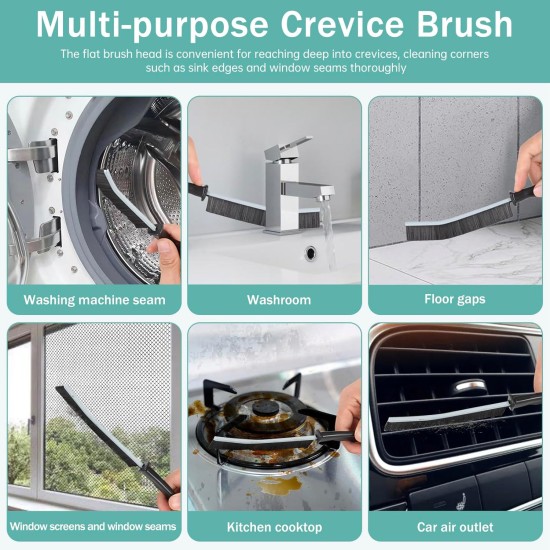 Crevice Cleaning Brush，Hard-Bristled Grout Brush，2026 New Multifunctional Gap Cleaning Brush Tool，Dead Corners Brushes for Bathroom Kitchen Tiles Window Door Slots，3pcs