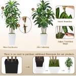 6FT Artificial Dracaena Tree, Fake Tree Indoor with White Tall Planter,Tall Artificial Plants Indoor,Artificial Silk Tree for Home Office Decor (White)