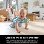 Shark Steam Mop with 2 Machine Washable Dirt Grip Pads, Removable Water Tank, Lightweight, Steam Cleaner for sealed Hard Floors, Marble, Stone, Hardwood, Tile, Laminate, White/Seafoam, S1000