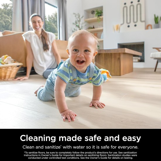 Shark Steam Mop with 2 Machine Washable Dirt Grip Pads, Removable Water Tank, Lightweight, Steam Cleaner for sealed Hard Floors, Marble, Stone, Hardwood, Tile, Laminate, White/Seafoam, S1000