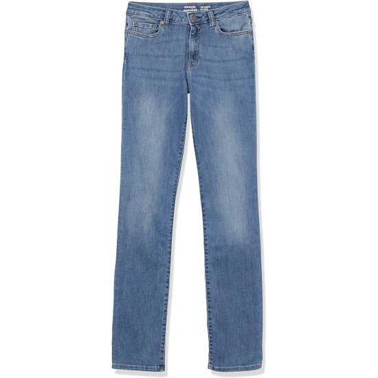 Amazon Essentials Women's Mid Rise Slim Straight Jean Amazon Essentials Women's Mid Rise Slim Straight Jean