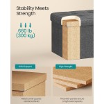 SONGMICS MAZIE Collection - 30 Inches Folding Storage Ottoman Bench, Ottoman Foot Rest, End of Bed Bench, Storage Chest, Load 660 lb, for Living Room, Bedroom, Entryway, Dark Gray ULSF47K SONGMICS MAZIE Collection - 30 Inches Folding Storage Ottoman Bench, Ottoman Foot Rest, End of Bed Bench, Storage Chest, Load 660 lb, for Living Room, Bedroom, Entryway, Dark Gray ULSF47K