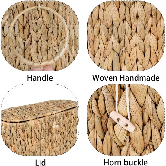 efluky Toilet Paper Storage Basket, Water Hyacinth Slim Toilet Paper Holder with Lid- Holds Up to 9 Mega Rolls, Home Bathroom Decor Organizer efluky Toilet Paper Storage Basket, Water Hyacinth Slim Toilet Paper Holder with Lid- Holds Up to 9 Mega Rolls, Home Bathroom Decor Organizer