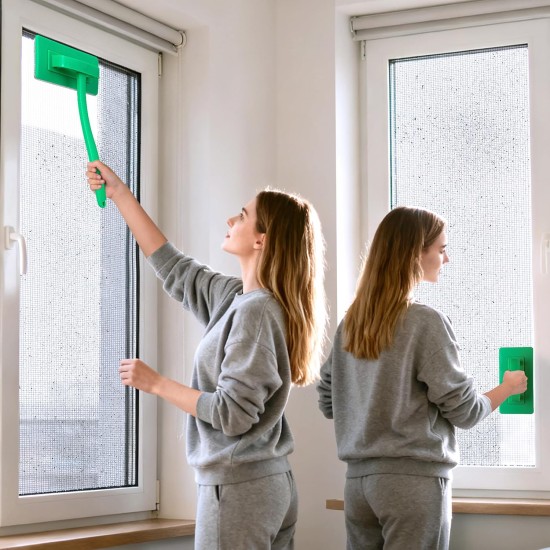 MyLifeUNIT Mesh Screen Cleaner, Detachable Window Screen Cleaning Brush Washing Tool, Windows Screen Cleaner with Wet and Dry Dual-Use