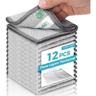 12 PCS Non Scratch Wire Dishcloth, Cleans Fast Without Scratching, Stands Up to Stuck-on Grime, Multi-Surface Safe, Wire Dishwashing Rag Cleaning Power for Everyday Jobs 7.87“ x 7.87”