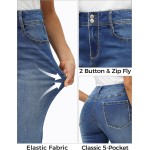 Tall Women's 34"/36"/38" Inseam Curvy Bootcut Jeans Mid-Rise Stretchy Denim Pants Classic Bell Bottom Trouser Tall Women's 34"/36"/38" Inseam Curvy Bootcut Jeans Mid-Rise Stretchy Denim Pants Classic Bell Bottom Trouser