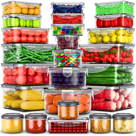 RockBerry 50 Pcs Large Food Storage Containers with Lids Airtight-85 OZ to small Containers-Total 526OZ Stackable Kitchen Set -BPA Free Leak proof containers- Freezer Microwave safe RockBerry 50 Pcs Large Food Storage Containers with Lids Airtight-85 OZ to small Containers-Total 526OZ Stackable Kitchen Set -BPA Free Leak proof containers- Freezer Microwave safe