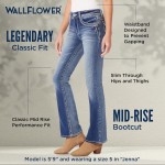 WallFlower Women's Legendary Bootcut Mid-Rise Insta Stretch Juniors Jeans (Standard and Plus), Size 0 to 24 WallFlower Women's Legendary Bootcut Mid-Rise Insta Stretch Juniors Jeans (Standard and Plus), Size 0 to 24
