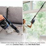 Shark | Pet Cordless Vacuum Cleaner | LED Headlights | Removable Handheld Vacuum for Pet Hair | Crevice Tool & Pet Multi-Tool Included | 40min Runtime | For Carpet & Hard Floors | Grey | IX141