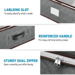 Under Bed Storage Bins - Pack Of 4 Under The Bed Storage Containers For Clothes, Blankets, Winter Clothing, & Shoes - Underbed Storage Containers With Handles, Dual Zippers, & Clear Top